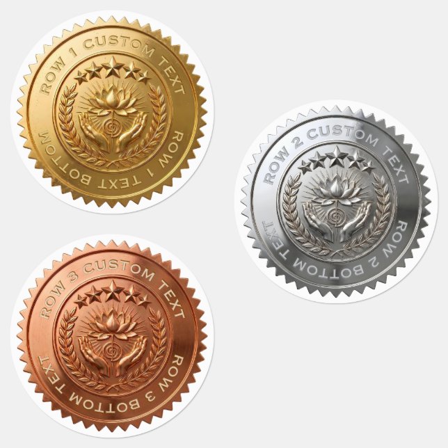 Pegatinas de sello personalizadas de Maestro Reiki (Grupo)