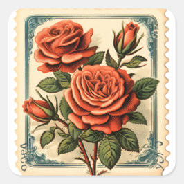 Pegatinas de sello romántico retro