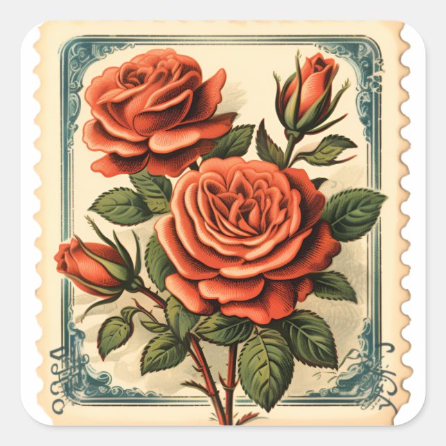 Pegatinas de sello romántico retro (Anverso)