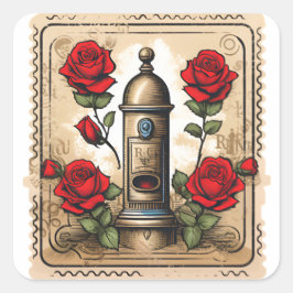 Pegatinas de sello romántico retro