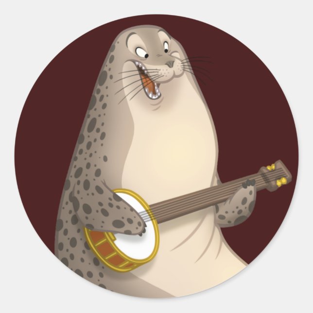 Pegatinas de sellos de Banjo Strummin (Anverso)