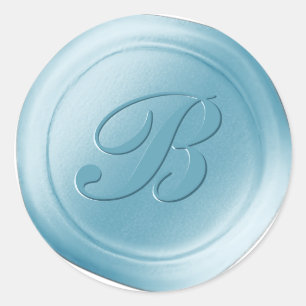 Pegatinas de sellos de cera de cera azul 1 letra m