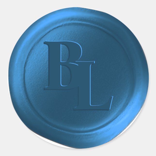 Pegatinas de sellos de cera de cera azul oscuro mo (Anverso)