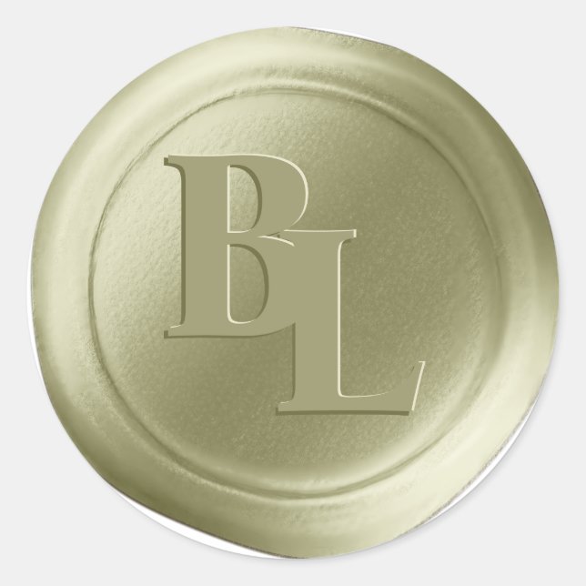 Pegatinas de sellos de cera de imitación de monogr (Anverso)