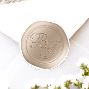 Pegatinas de sellos de cera de monograma doble con