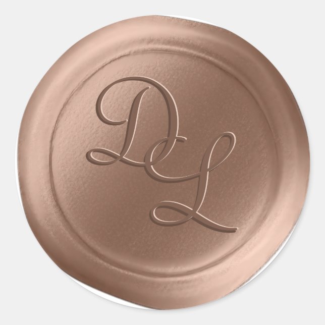 Pegatinas de sellos de cera monogramo de cobre ant (Anverso)