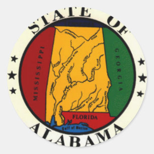 Pegatinas de sellos del estado de Alabama