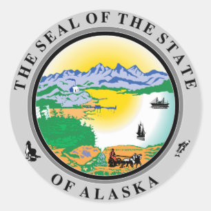 Pegatinas de sellos del estado de Alaska
