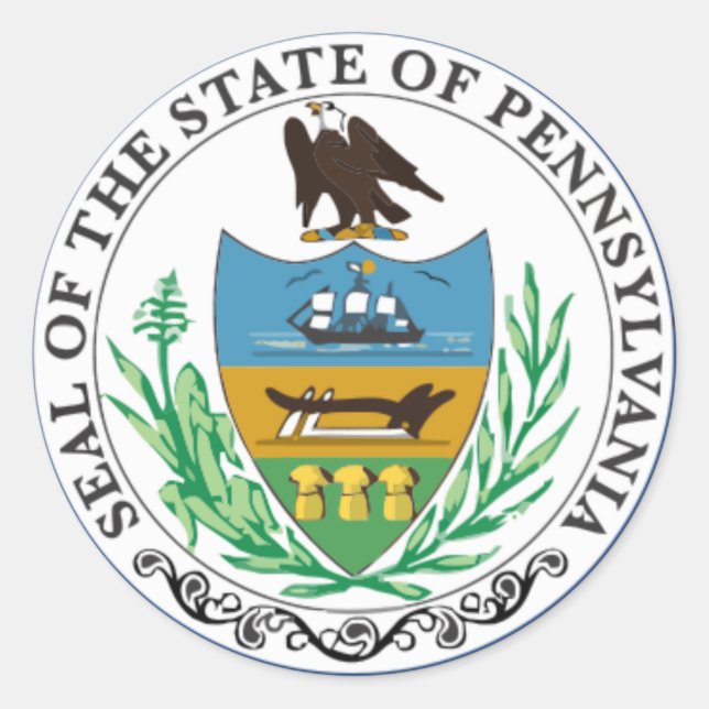 Pegatinas de sellos del estado de Pennsylvania (Anverso)