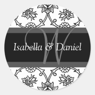 Pegatinas de sellos monográficos de letra W