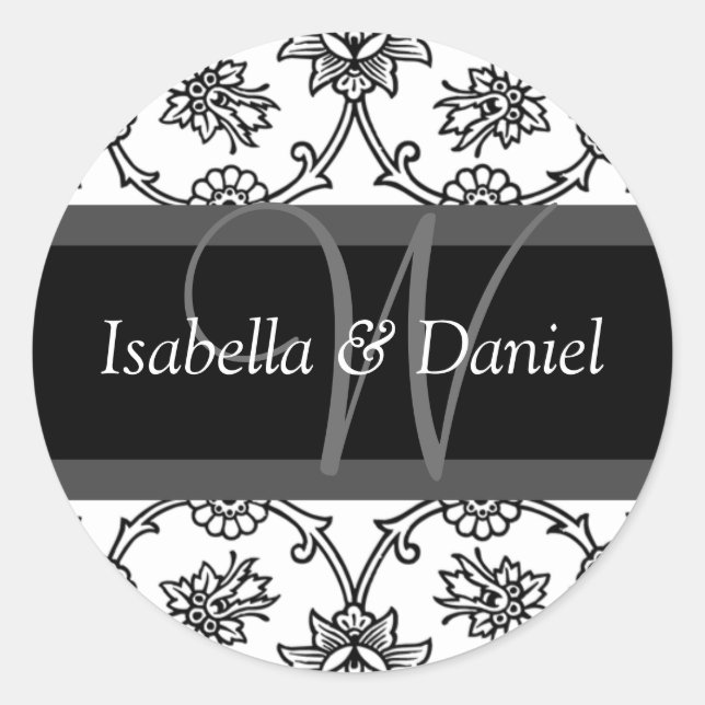 Pegatinas de sellos monográficos de letra W (Anverso)