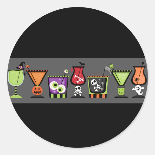 Pegatinas de Sellos para sobres de cócteles de Hal (Anverso)