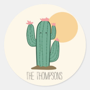 Pegatinas de Sellos para sobres de Cute Saguaro Ca
