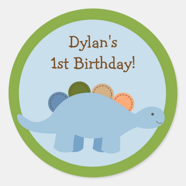 Pegatinas de Sellos para sobres de Lil Dino Dinosa (Anverso)