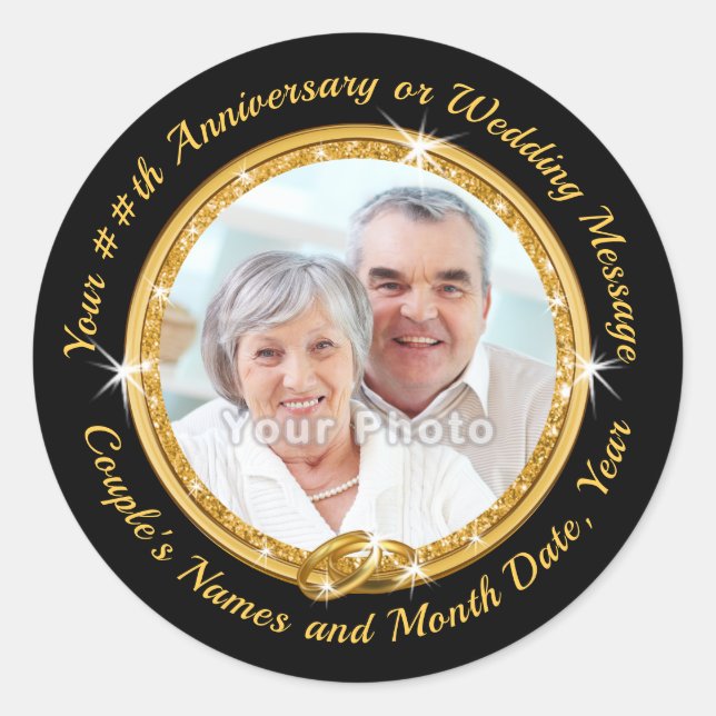 Pegatinas de Sellos para sobres de Oro fotográfico (Anverso)