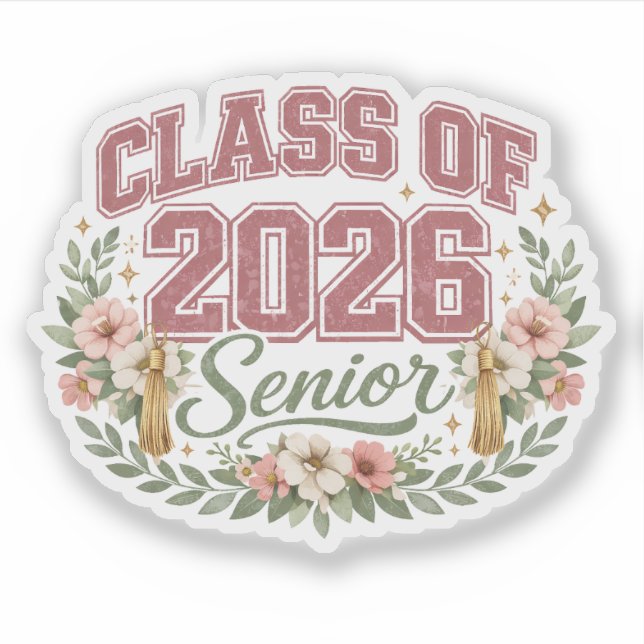 Pegatinas de Sénior de la Promoción de 2026 | Grad (Anverso)