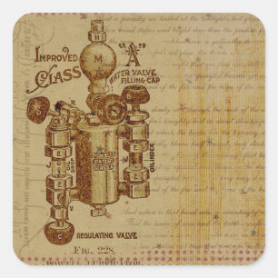 Pegatinas de Sepia en la valla de agua Steampunk