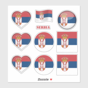 Pegatinas de Serbia y bandera serbia, Corazón /dep