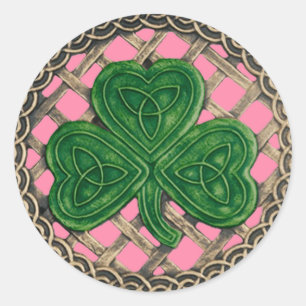 Pegatinas De Shamrock And Celtic Knots Pink