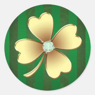 Pegatinas de Shamrock con joyas de oro de Pinstrip