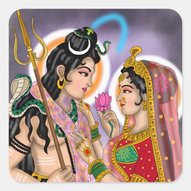 Pegatinas de Shiva Parvati (Anverso)