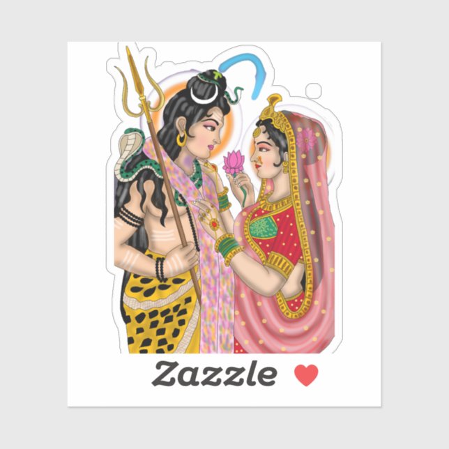 Pegatinas de Shiva Parvati (Hoja)