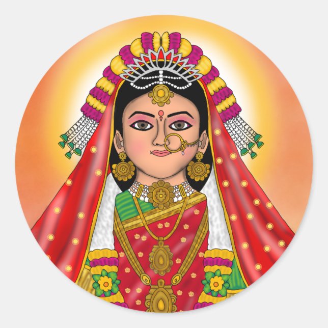 Pegatinas de Shree Radha (Anverso)
