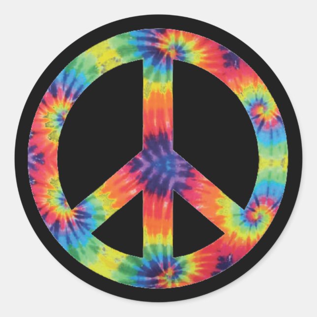 Pegatinas de signo de paz - Diseño hippie de arcoí (Anverso)
