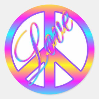 Pegatinas de signos de amor y paz coloridos