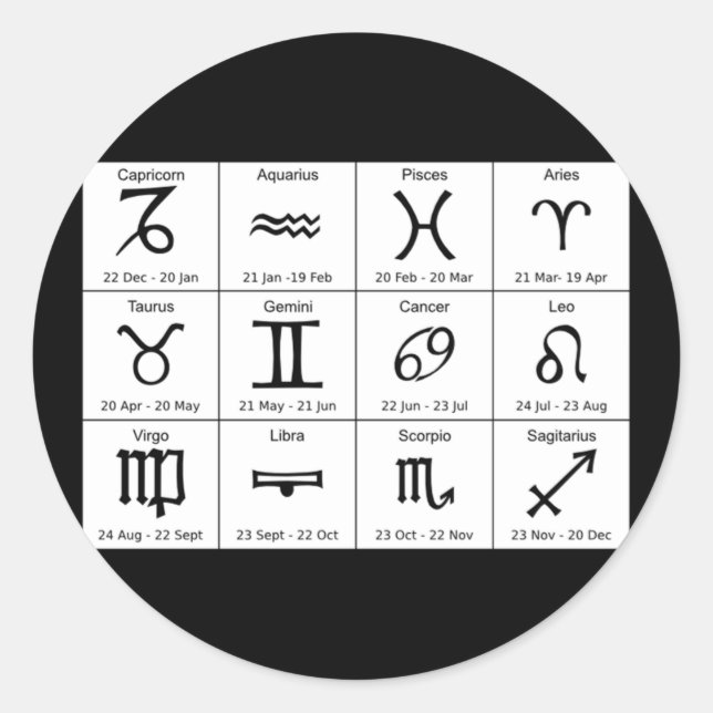 pegatinas de signos de astrología (Anverso)