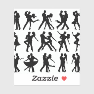 Pegatinas de silueta de la pareja bailando o en