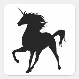 Pegatinas de silueta de Unicornio negro