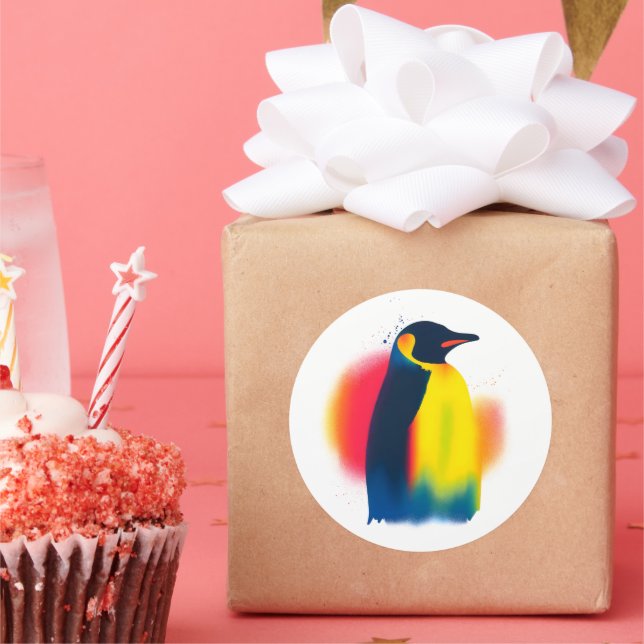 Pegatinas de silueta pingüino colorido (Fiesta)