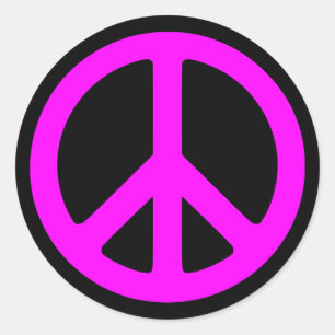 Pegatinas de símbolo de paz rosa