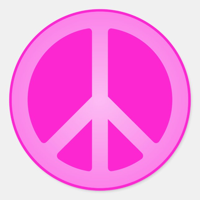 Pegatinas de símbolo de paz rosa (Anverso)