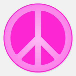 Pegatinas de símbolo de paz rosa