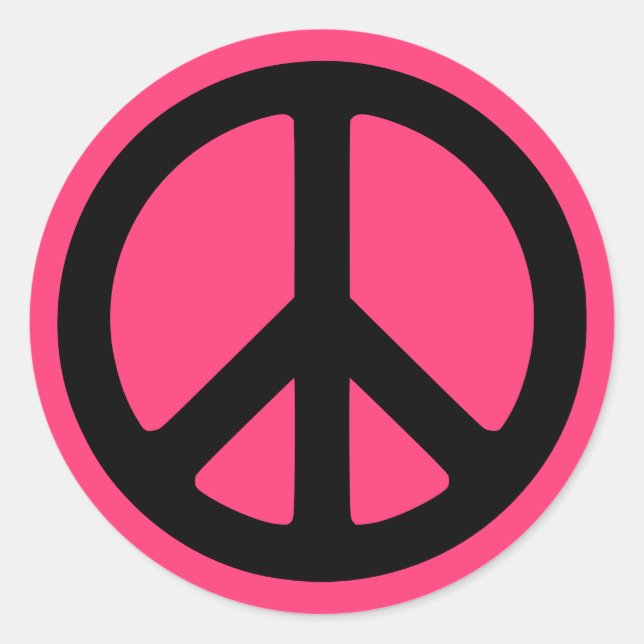 Pegatinas de símbolo de paz rosa (Anverso)
