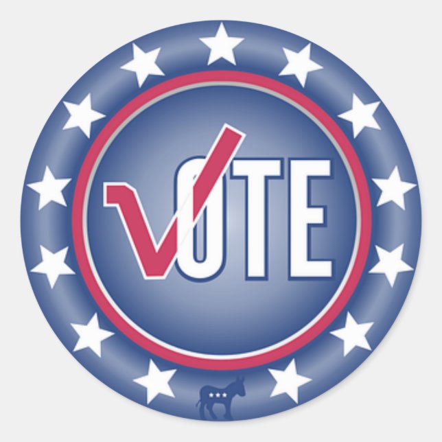 Pegatinas de símbolo demócrata de Donkey (Anverso)