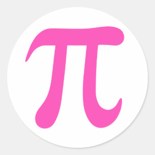 Pegatinas de símbolo pi blanco y rosa caliente