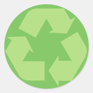 Pegatinas de símbolos de reciclaje verde