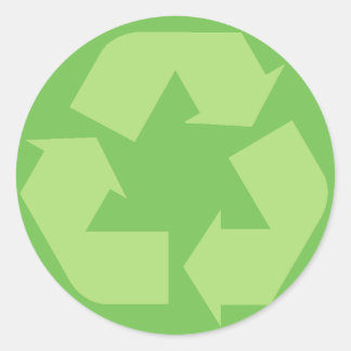 Pegatinas de símbolos de reciclaje verde