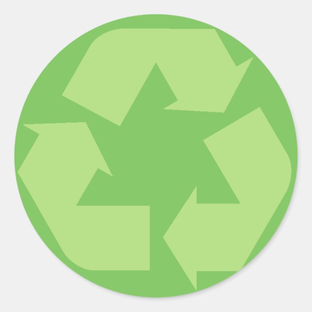 Pegatinas de símbolos de reciclaje verde (Anverso)