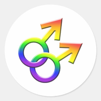 Pegatinas de símbolos masculinos arcoiris conectad
