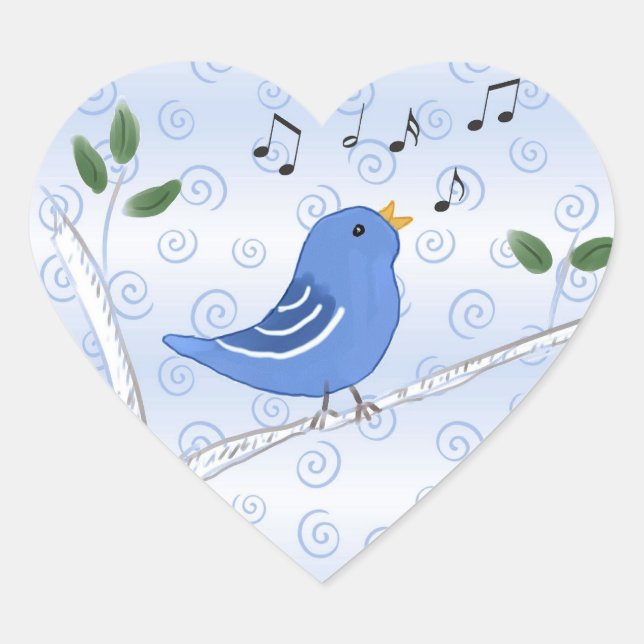Pegatinas de Singing Cute Bluebird (Anverso)