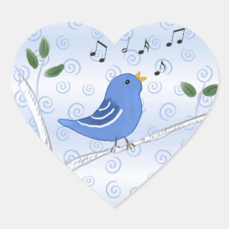 Pegatinas de Singing Cute Bluebird