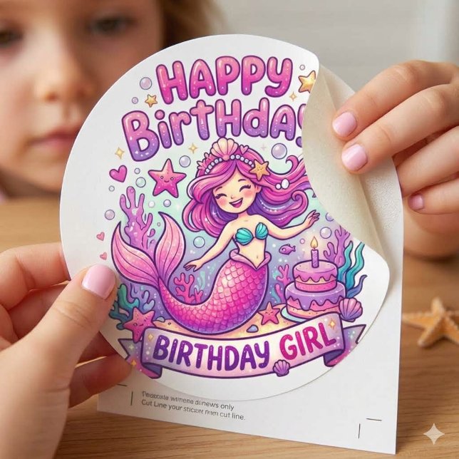 Pegatinas de sirena mágica para cumpleaños (Subido por el creador)