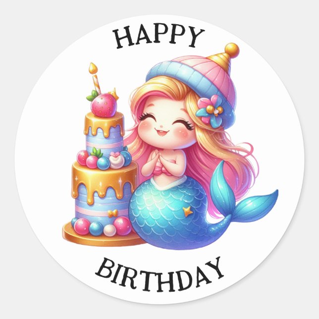 Pegatinas de sirenas de colores (Anverso)