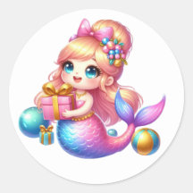 Pegatinas de sirenas de colores