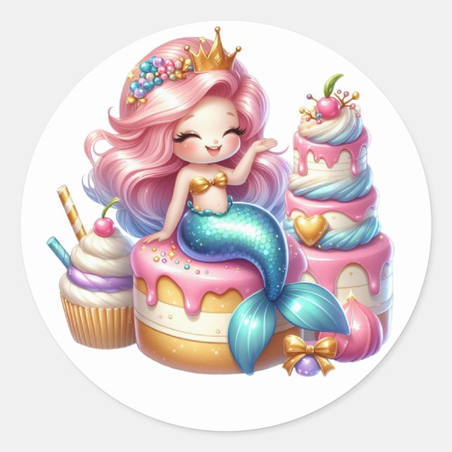 Pegatinas de sirenas de colores (Anverso)