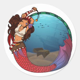 Pegatinas de Sirenas Piratas